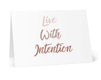 Cartes de vœux vierges « Live With Intention » (8 pcs)