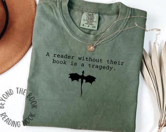 Camiseta Dragon Book Lover: Camiseta inspirada en la Cuarta Ala de Comfort Colors