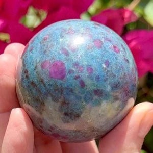 UV Reactive Ruby Kyanite Sphere