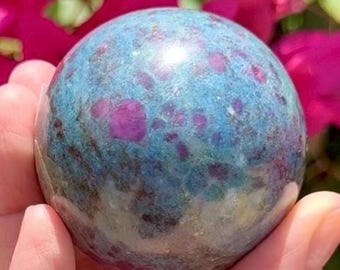 UV Reactive Ruby Kyanite Sphere