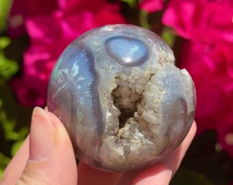 Druzy Moss Agate Sphere Crystal Ball