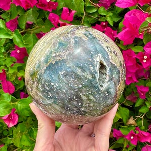 Huge Ocean Jasper Sphere Crystal Ball Planet Jupiter Crystal Sphere Massive Druzy Ocean Jasper Sphere