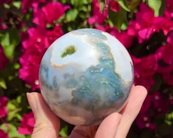 Druzy Moss Agate Sphere Crystal Ball