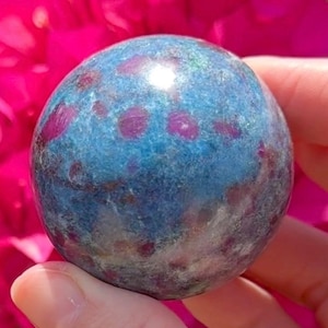 UV Reactive Ruby Kyanite Sphere