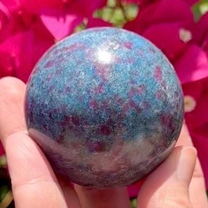UV Reactive Ruby Kyanite Sphere *read description