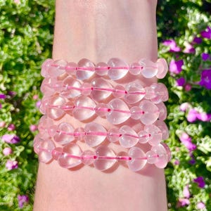 Beautiful Rose Quartz Heart Bracelet
