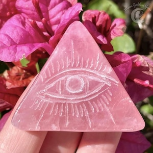 Rosenquarz Alles sehende Augenpyramide