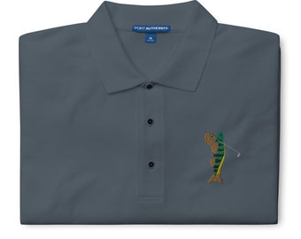 Men's Premium Polo - Perch Fish