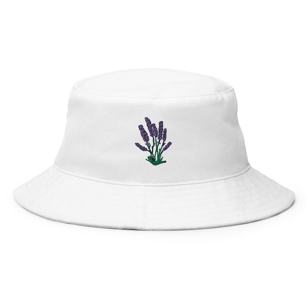 Lavender Flower Bucket Hat Embroidery Etsy