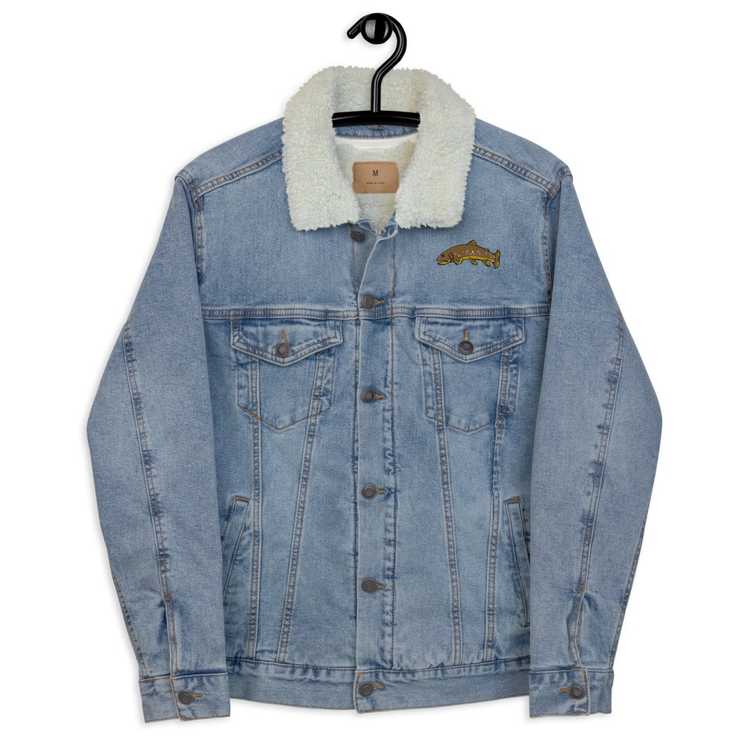 Brown denim top sherpa jacket
