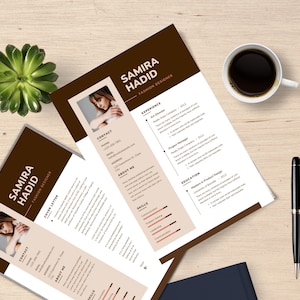 Red and White Photo Cv Minimalist Resume