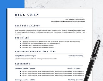May include: A resume template for a Help Desk Analyst position. The template includes sections for skills, education, and experience. The template is designed to help job seekers create a professional and effective resume.