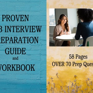 Guía y libro de trabajo para la preparación de entrevistas, 70 preguntas de entrevista, elaboración de su discurso de ascensor y más 58 páginas