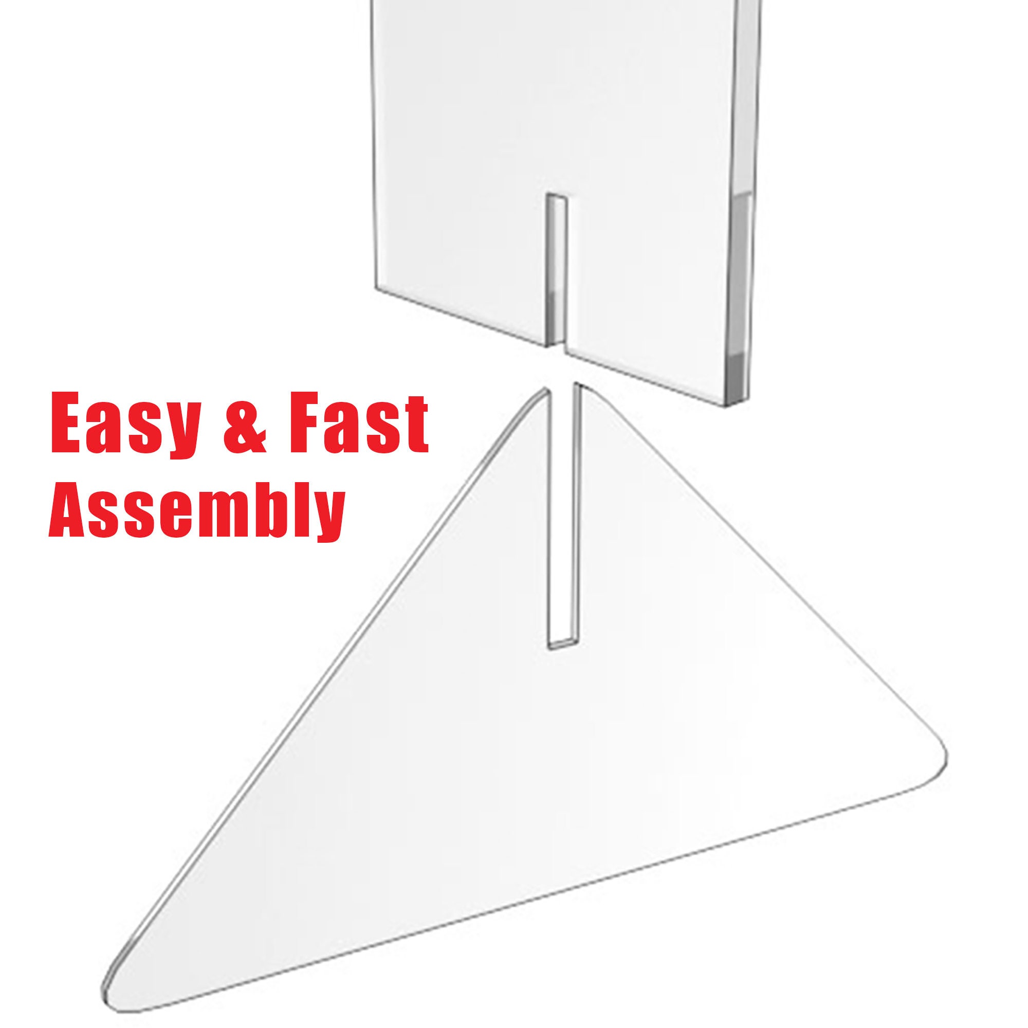 Sneeze Guard for Counter and Desk Freestanding Clear Acrylic Shield, Plexiglass Shield, Pass