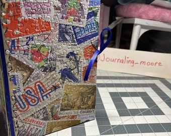 Handmade postage themed Junk Journal