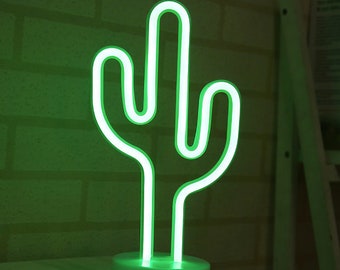 Neon Cactus Sign Etsy