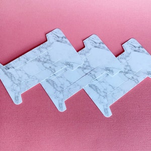 15/20PCS Hair Clip Bow Display Cards Hair Barrettes, Rectangle Paper Cardboard for Hair Accessories Display and Organizing Marble Pattern image 2