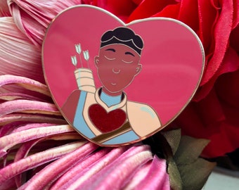 She-Ra Bow Glitter Heart Enamel Pin – LGBTQ Lapel Badge