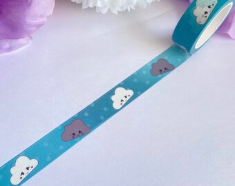 Cloudy Day Washi Tape - Kawaii Decorative Tape for Journaling, Scrapbooking, Agendas, To Do Lists, Diary, Planner