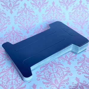 10/20PCS Clip para el cabello Tarjetas de exhibición de lazo Pasadores para el cabello, cartón de papel rectangular para exhibición y organización de accesorios para el cabello (negro)