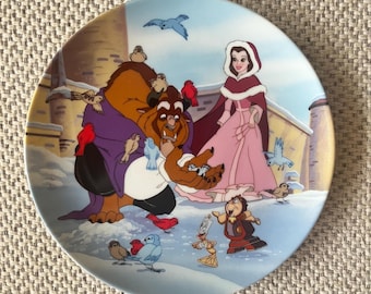 1993 knowles Disney "Warming Up" Die Schöne & Das Biest Porzellan Teller