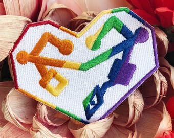 First Ones Pride Patch - Shera Heart Embroidery Iron On Patch - LGBTQ2A Princess of Power