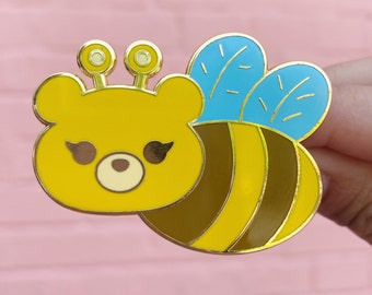 BeeBear Emaille Pin: Goldene Hummel