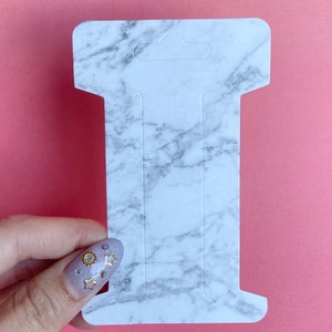 15/20PCS Hair Clip Bow Display Cards Hair Barrettes, Rectangle Paper Cardboard for Hair Accessories Display and Organizing Marble Pattern image 3