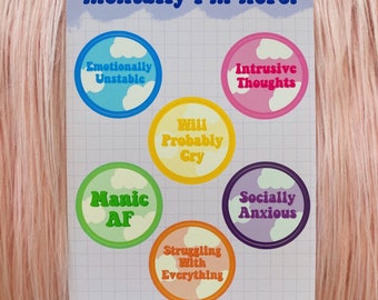 Mentally I'm Here Sticker Sheet