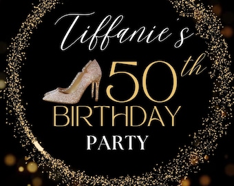 Editable Elegant Black & Gold Motion Flyer – Custom Animated Save the Date Flyer for Glamorous Birthdays and Celebrations
