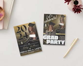 Custom Graduation Flyer Bundle | Grad Party Invitations + Gift Request