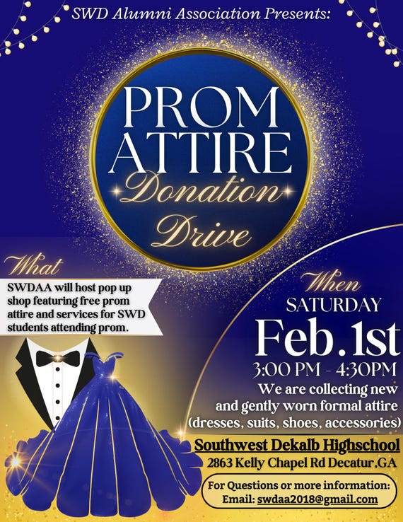 prom dress drive flyer Editable Prom Attire Donation Drive Flyer – Digital Event Template for  Charity & Community Fundraisers