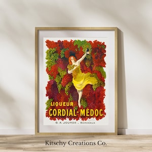 Liqueur Cordial-Medoc G.A. Jourde Bordeaux French Poster | Vintage Wall Art | Digital DOWNLOAD | PRINTABLE Art