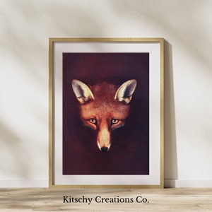 Fox Wall Art | Vintage Wall Art | Muted Neutral Colors | Animal | Farmhouse Wall Decor | Moody Wall Decor | DOWNLOAD | PRINTABLE