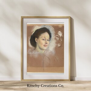 The Artist&#39;s Cousin Degas | Vintage Wall Art | Vintage Portrait of a Woman | Minimalist Wall Art | Antique Painting | Downloadable Print