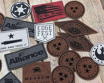 Parche termoadhesivo de polipiel personalizado: logotipo, mensaje y formas personalizados