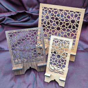 Cell Phone Stand, Moroccan lattice, Tablet stand, Desk top organizer, Arabesque pattern, Custom Made, Home office, Moorish craft