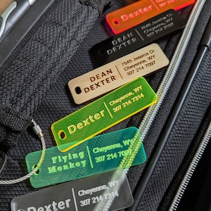 Gepäckanhänger, personalisierter Anhänger, Rucksackanhänger, Lunchbag-Anhänger, individuell gravierte Gepäckanhänger, Reiseanhänger, Rucksackanhänger, ID-Anhänger, Schlüsselanhänger, Mini