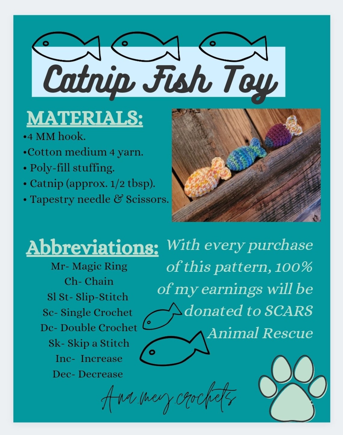 PATTERN ONLY Crochet Catnip Toy Etsy