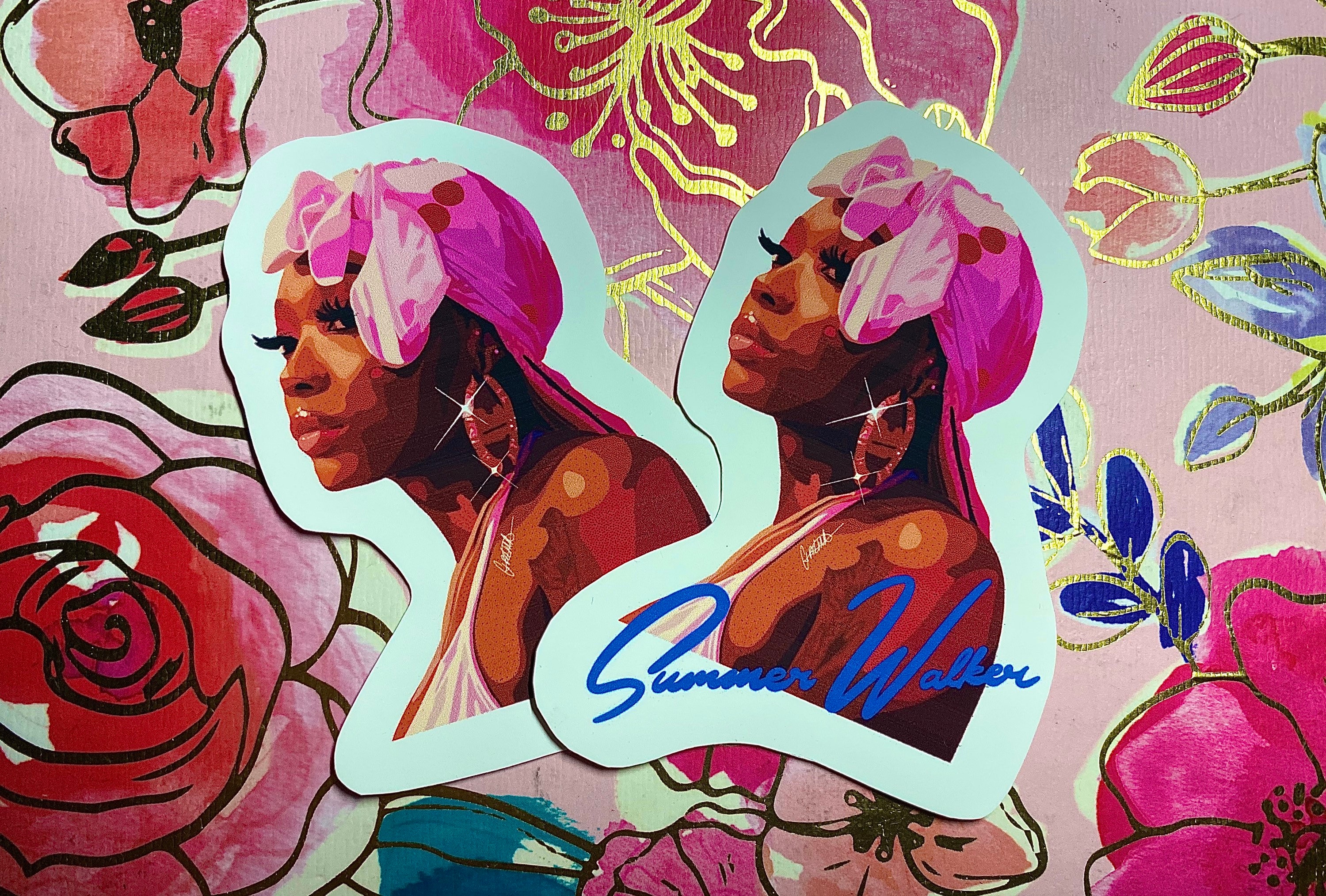 Summer Walker Portrait Vinyl Sticker Hand Drawn Digitally Etsy