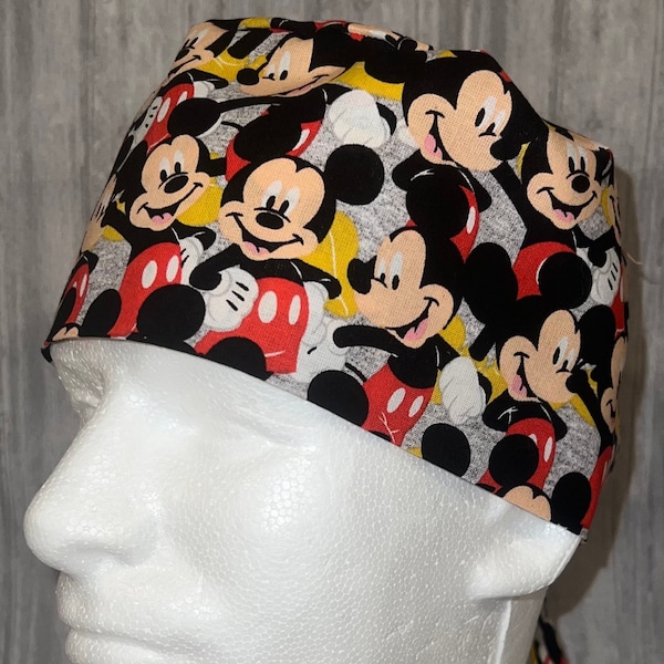 Surgical/Scrub Cap with ties in back - New Mickey Mouse Print