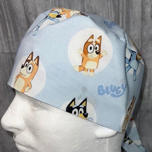 Surgical/Scrub Cap with ties in back - Bluey Circles Print
