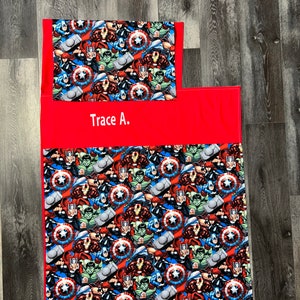 Personalized Kinder Mat Cover - Modern Avengers Print