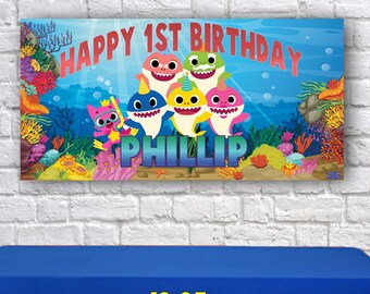 Baby Shark Backdrop Etsy Baby Shark Backdrop Etsy