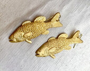 Goldene große Fisch Baumeln Ohrringe