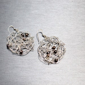 Round fresh water pearl and  bead earrings