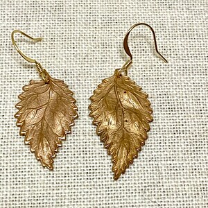 Golden Artisan Leaf fish hook Earrings