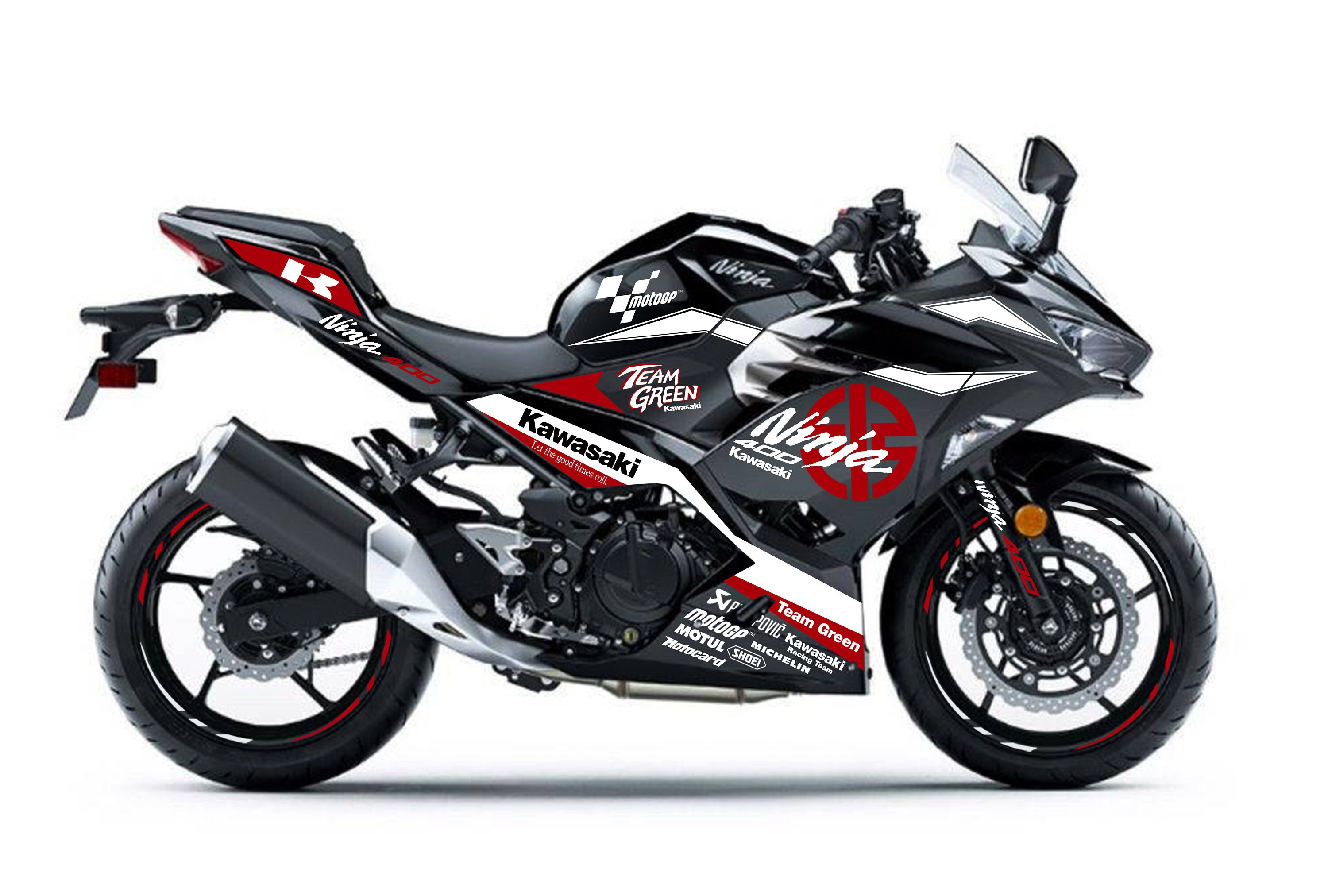Full Graphic Vinyl Decals for Kawasaki Ninja 400 Black Graphic Etsy UK
