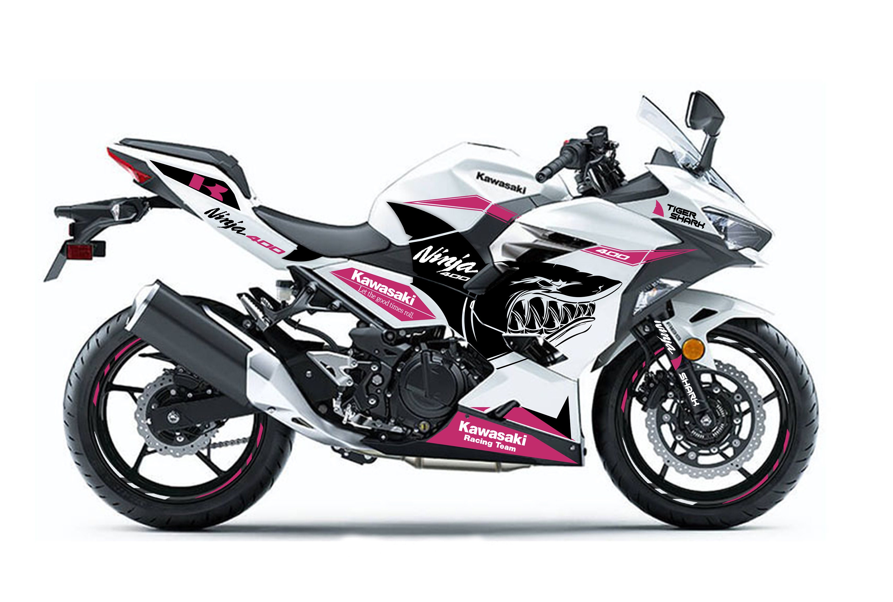 Full Graphic Vinyl Decals for Kawasaki Ninja 400 White Graphic Etsy