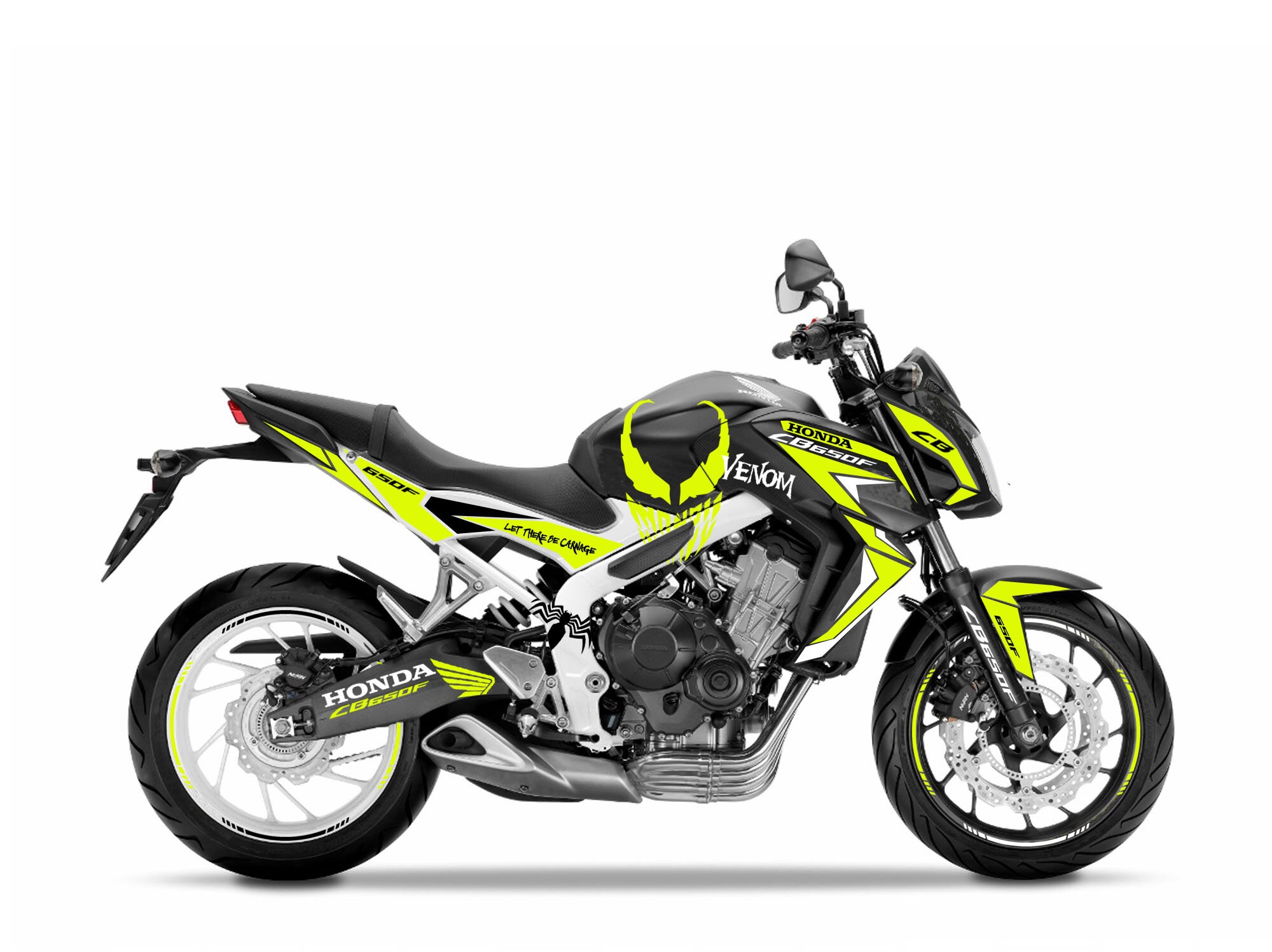 Full Graphic Vinyl Decals for Honda CB650F White Edition 2014-2016 Graphic  kit u201cVenomu201d Body And Rims